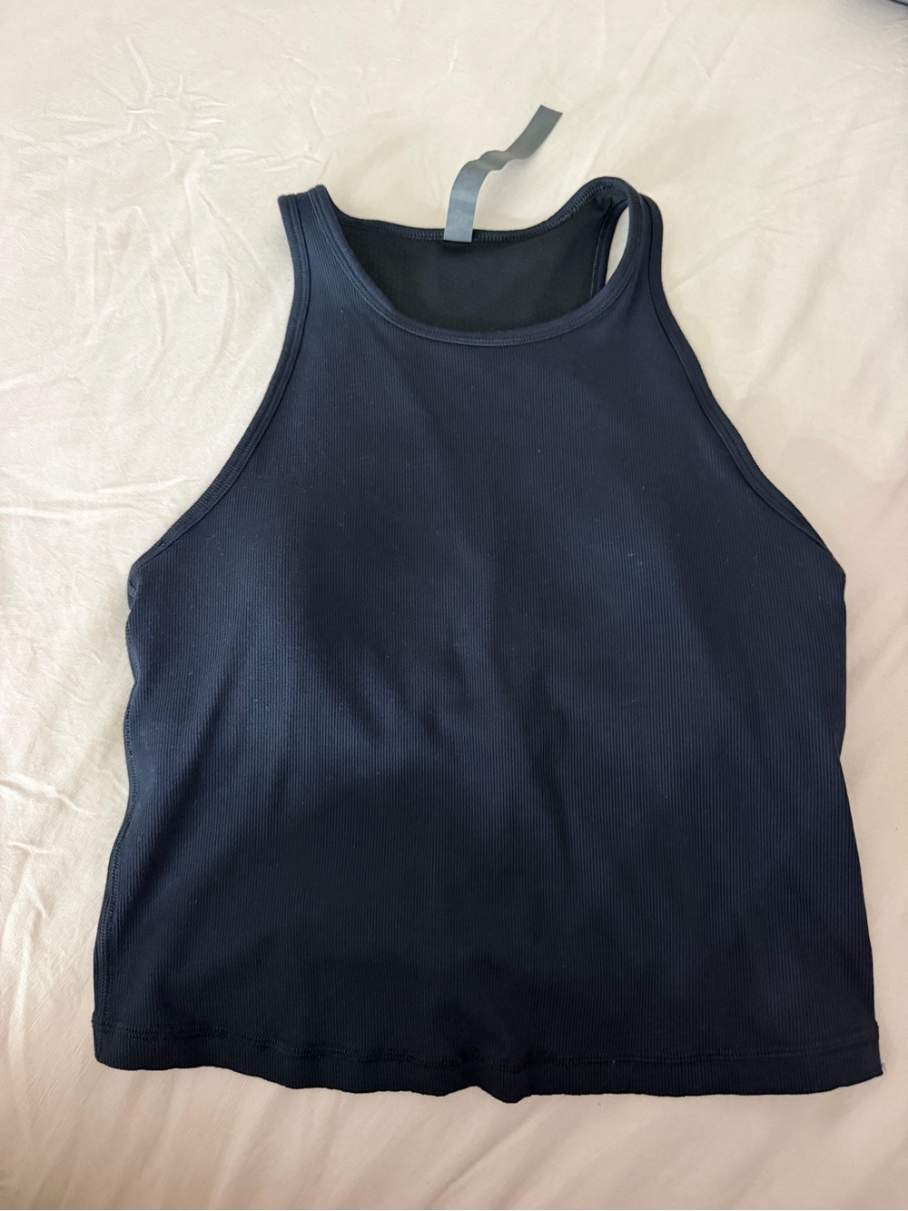 Vuori Women's Ribbed High-Neck Tank Top - Navy